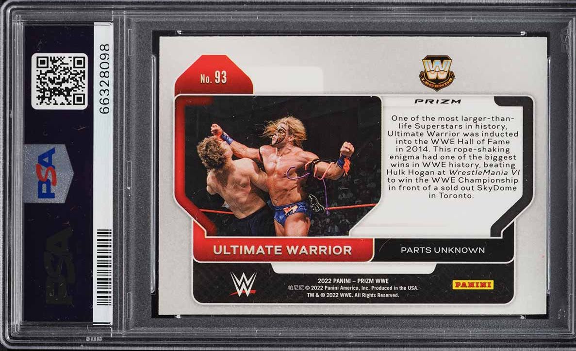 2022 Panini Prizm WWE Ice Ultimate Warrior #93 PSA 8 NM-MT