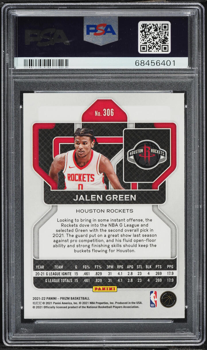 2021 Panini Prizm Jalen Green ROOKIE #306 PSA 9 MINT