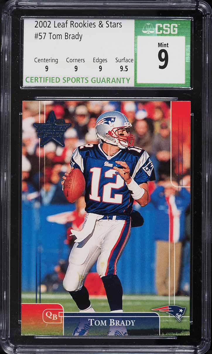 2002 Leaf Rookies & Stars Tom Brady #57 CSG 9 MINT