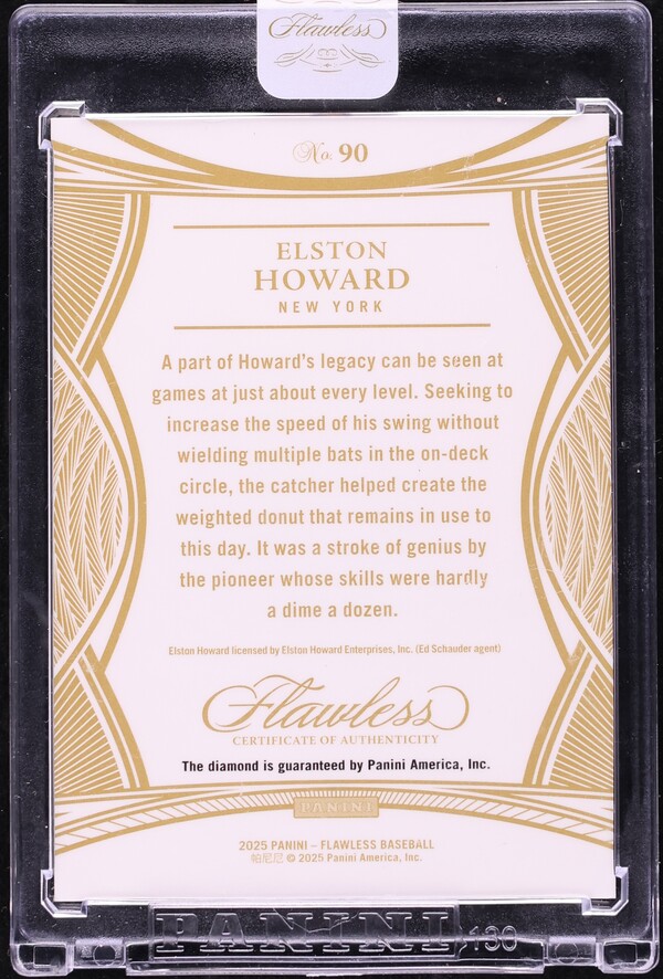2025 Panini Flawless Legends Diamond Gems Elston Howard 25/25 #90