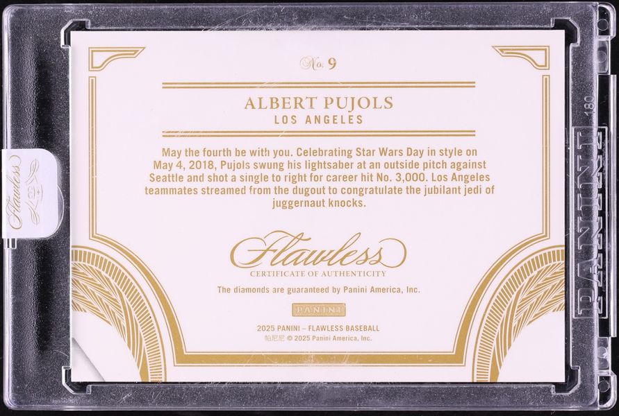 2025 Panini Flawless 3000 Hit Club Diamond Gems Albert Pujols 1/25 #9