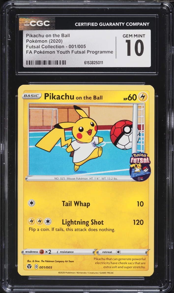 2020 Pokemon Sword & Shield Futsal Collection Youth Pikachu On The Ball #1 CGC 10 GEM