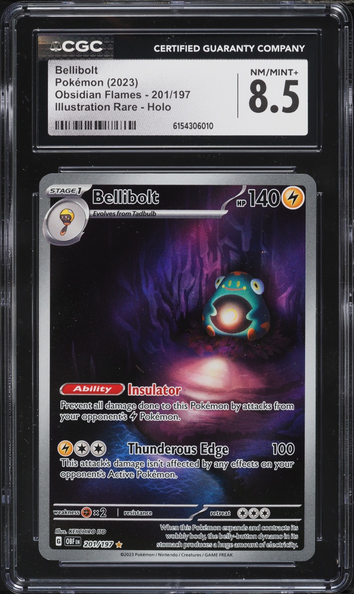 2023 Pokemon Scarlet & Violet Obsidian Flames IR Bellibolt #201 CGC 8.5 NM-MT+