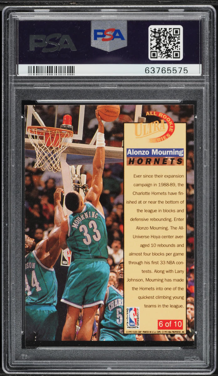1992 Ultra Basketball Alonzo Mourning ROOKIE #6 PSA 10 GEM MINT