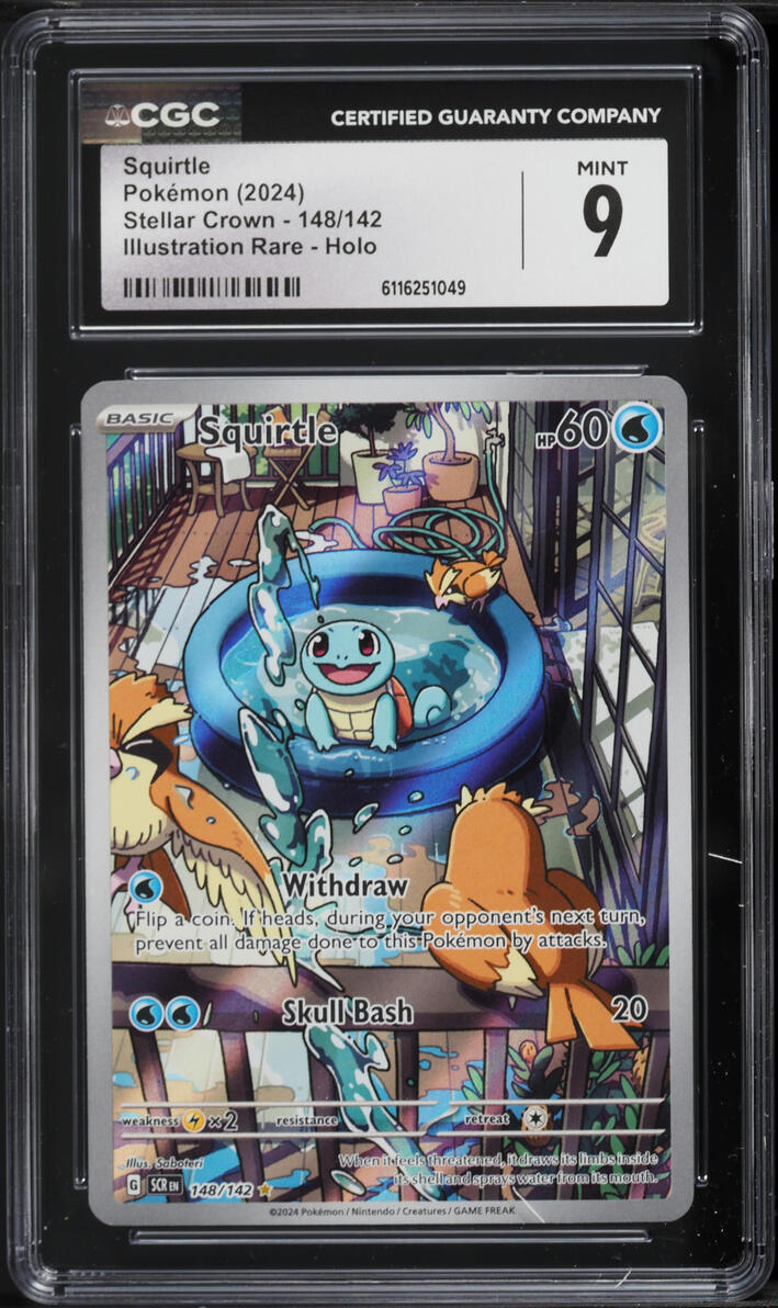2024 Pokemon Scarlet & Violet Stellar Crown IR Squirtle #148 CGC 9 MINT