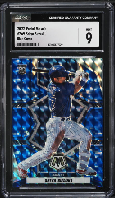 2022 Panini Mosaic Blue Camo Seiya Suzuki ROOKIE #269 CGC 9