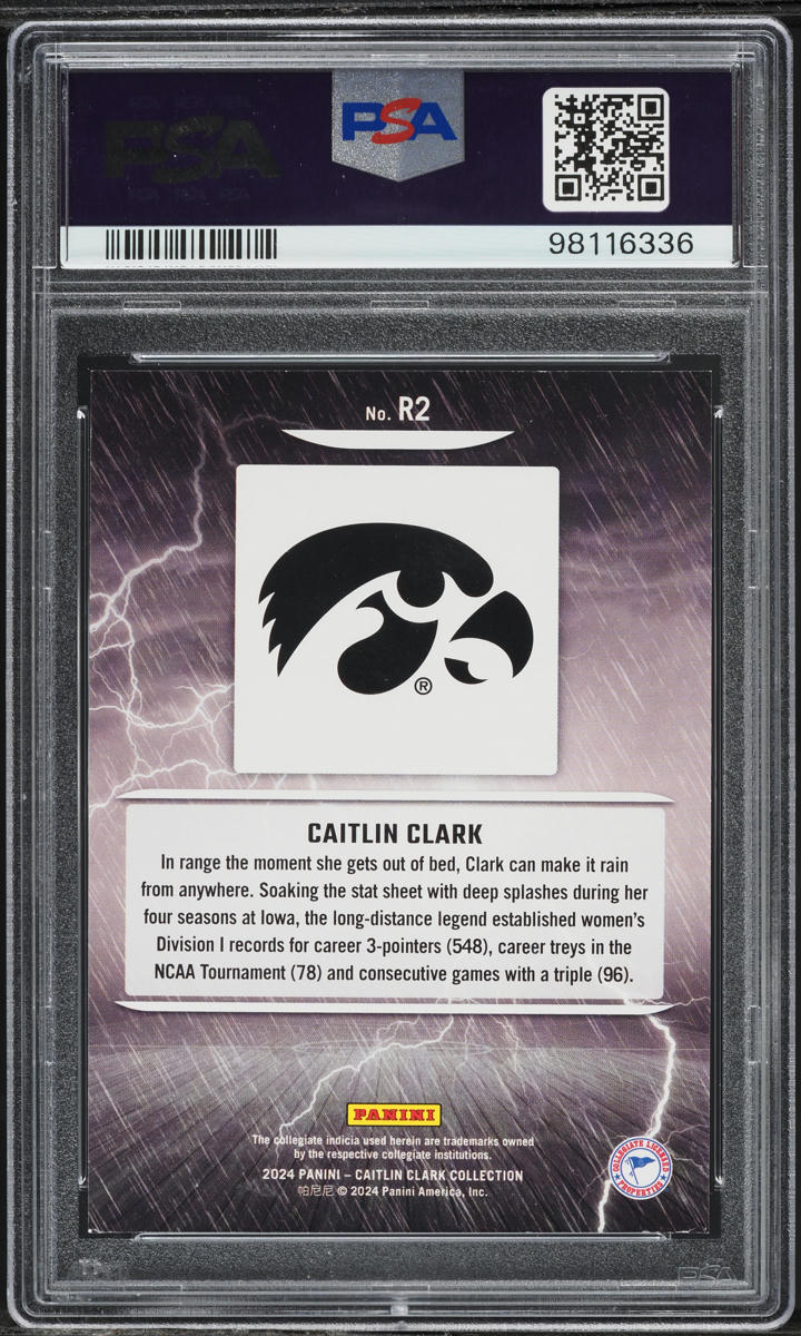 2024 Panini Collection Reigning 3'S Caitlin Clark ROOKIE #R2 PSA 9 MINT