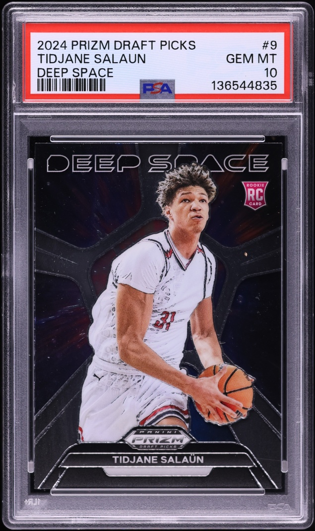 2024 Panini Prizm Draft Picks Deep Space Tidjane Salaun ROOKIE #9 PSA 10 GEM MINT