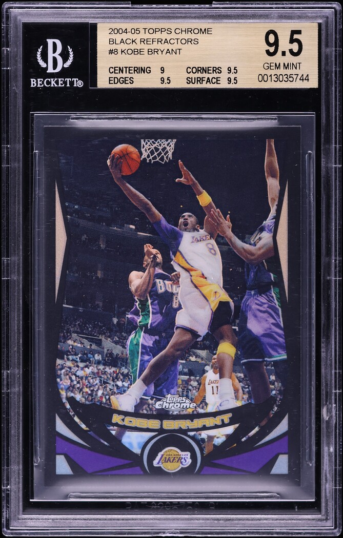 2004 Topps Chrome Black Refractor Kobe Bryant /500 #8 BGS 9.5 GEM MINT