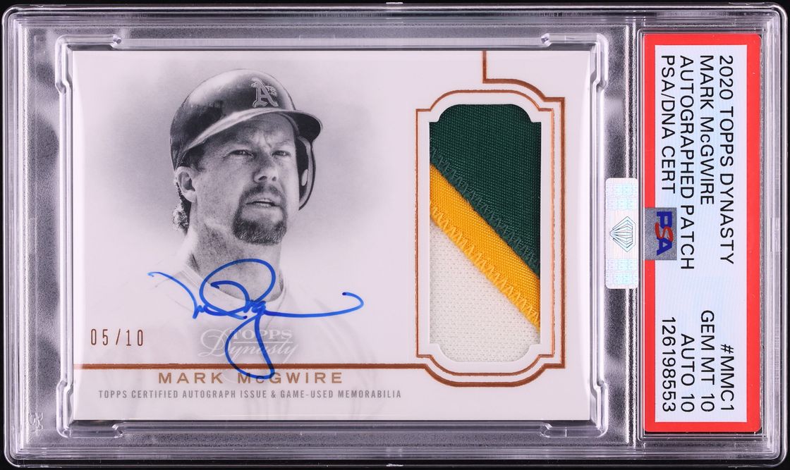 2020 Topps Dynasty Mark McGwire PATCH AUTO DNA 10 /10 #DAP-MMC1 PSA 10 GEM MINT