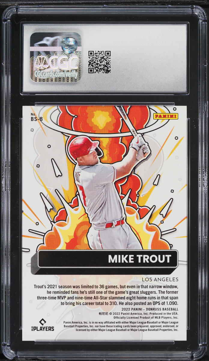 2022 Donruss Bomb Squad! Pink Fireworks Mike Trout CGC 10 GEM MINT