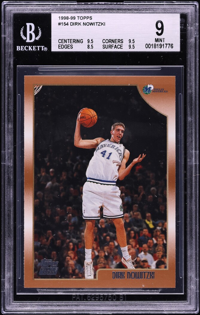 1998 Topps Basketball Dirk Nowitzki ROOKIE #154 BGS 9 MINT