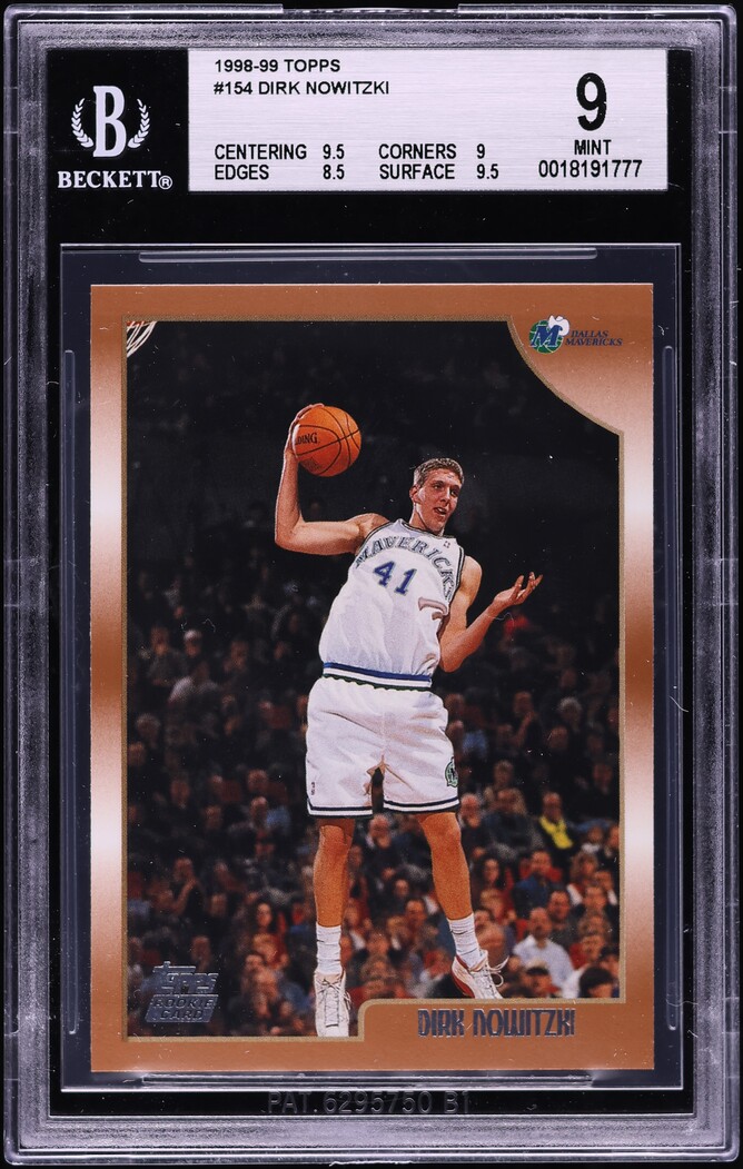 1998 Topps Basketball Dirk Nowitzki ROOKIE #154 BGS 9 MINT