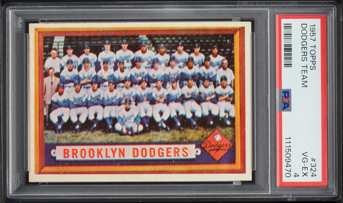 1957 Topps Dodgers Team #324 PSA 4 VGEX