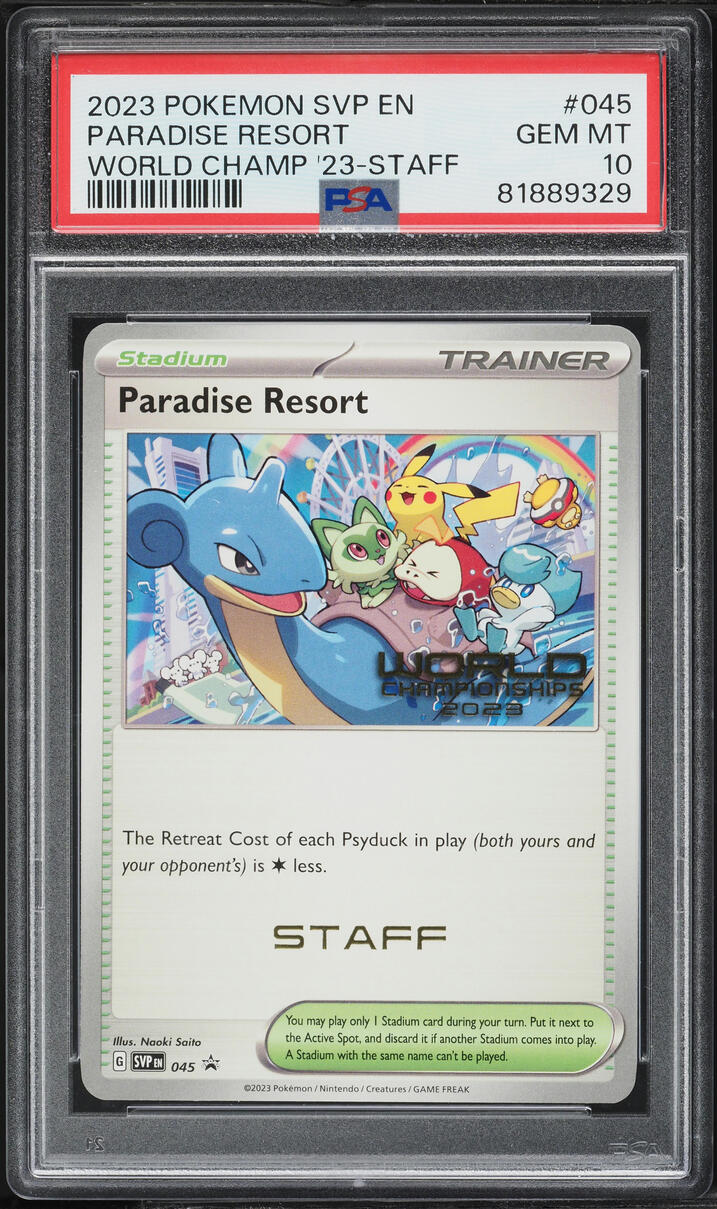 2023 Pokemon SV Promo World Championships '23 Staff Paradise Resort #45 PSA 10 GEM MINT