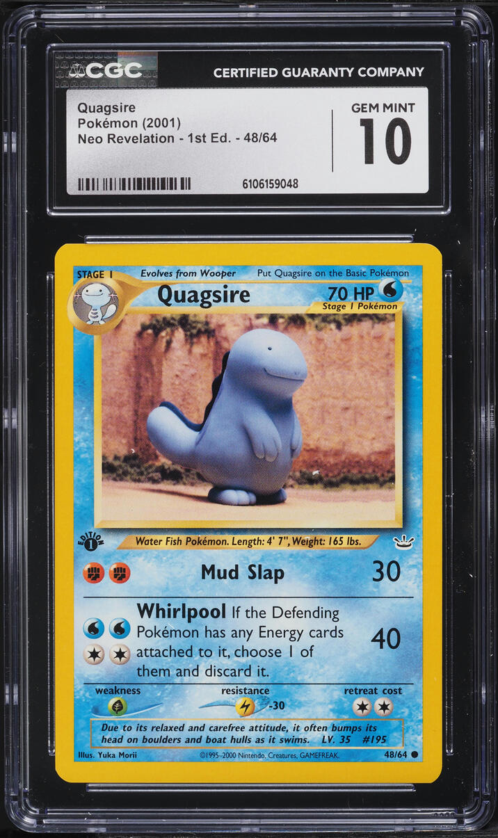 2001 Pokemon Neo Revelation 1st Edition Quagsire #48 CGC 10 GEM MINT