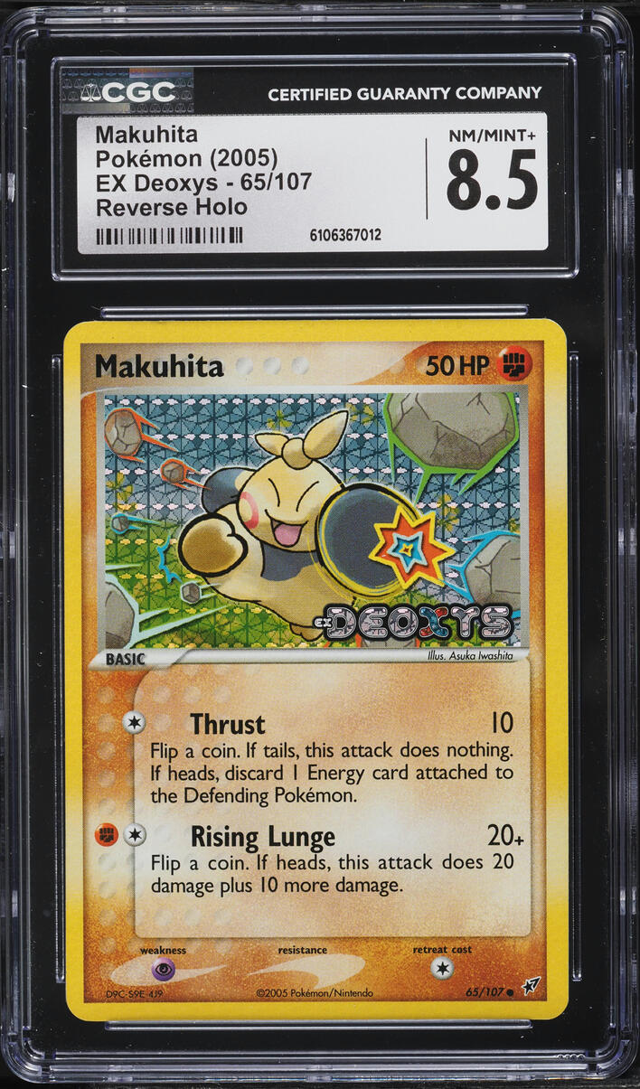 2005 Pokemon EX Deoxys Reverse Holo Makuhita #65 CGC 8.5 NM-MT+