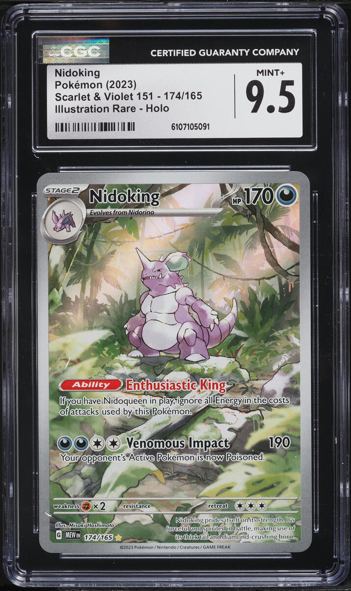 2023 Pokemon Scarlet & Violet 151 IR Nidoking #174 CGC 9.5 MINT+