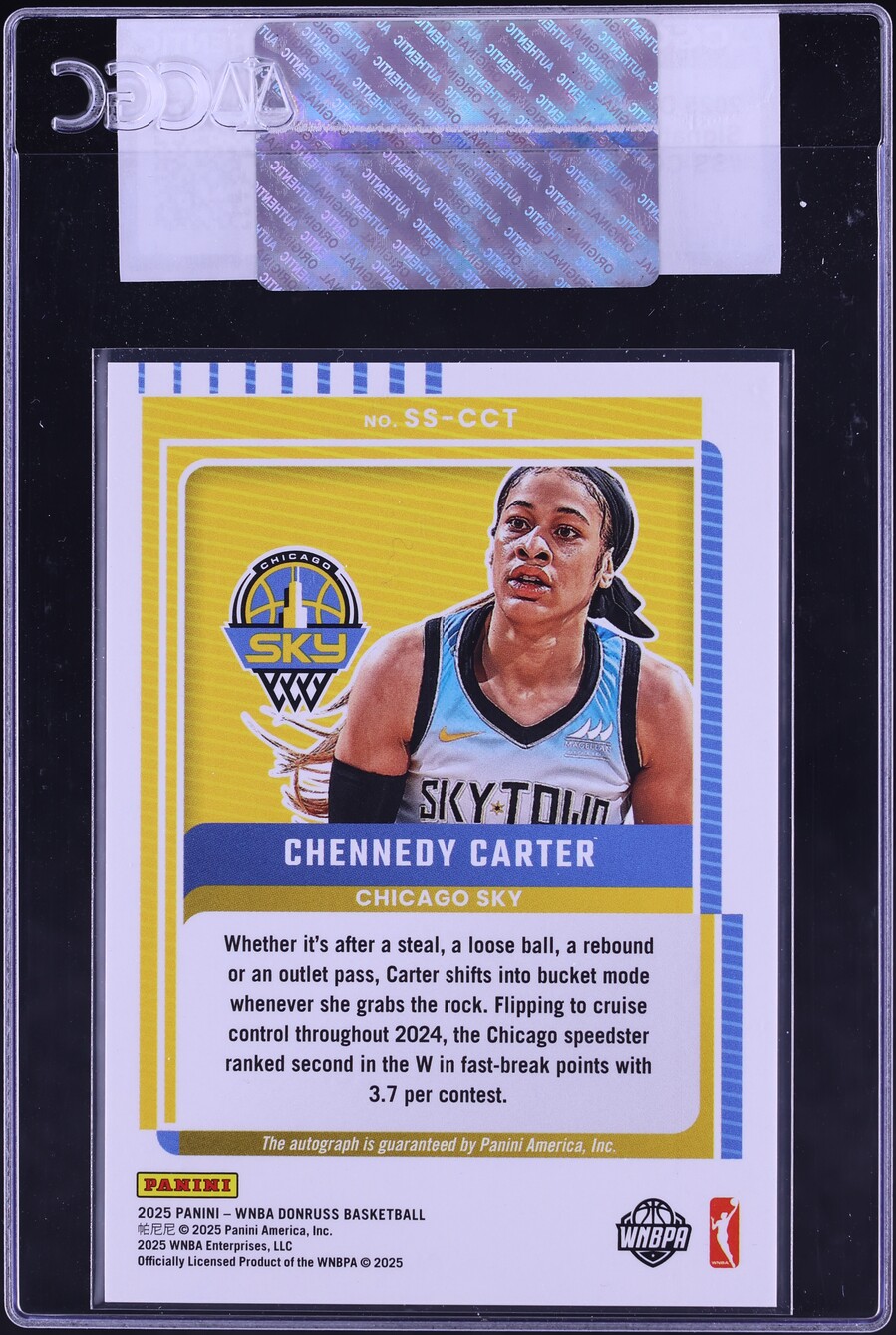 2025 Donruss WNBA Signature Series Chennedy Carter AUTO #SS-CCT CGC AUTH