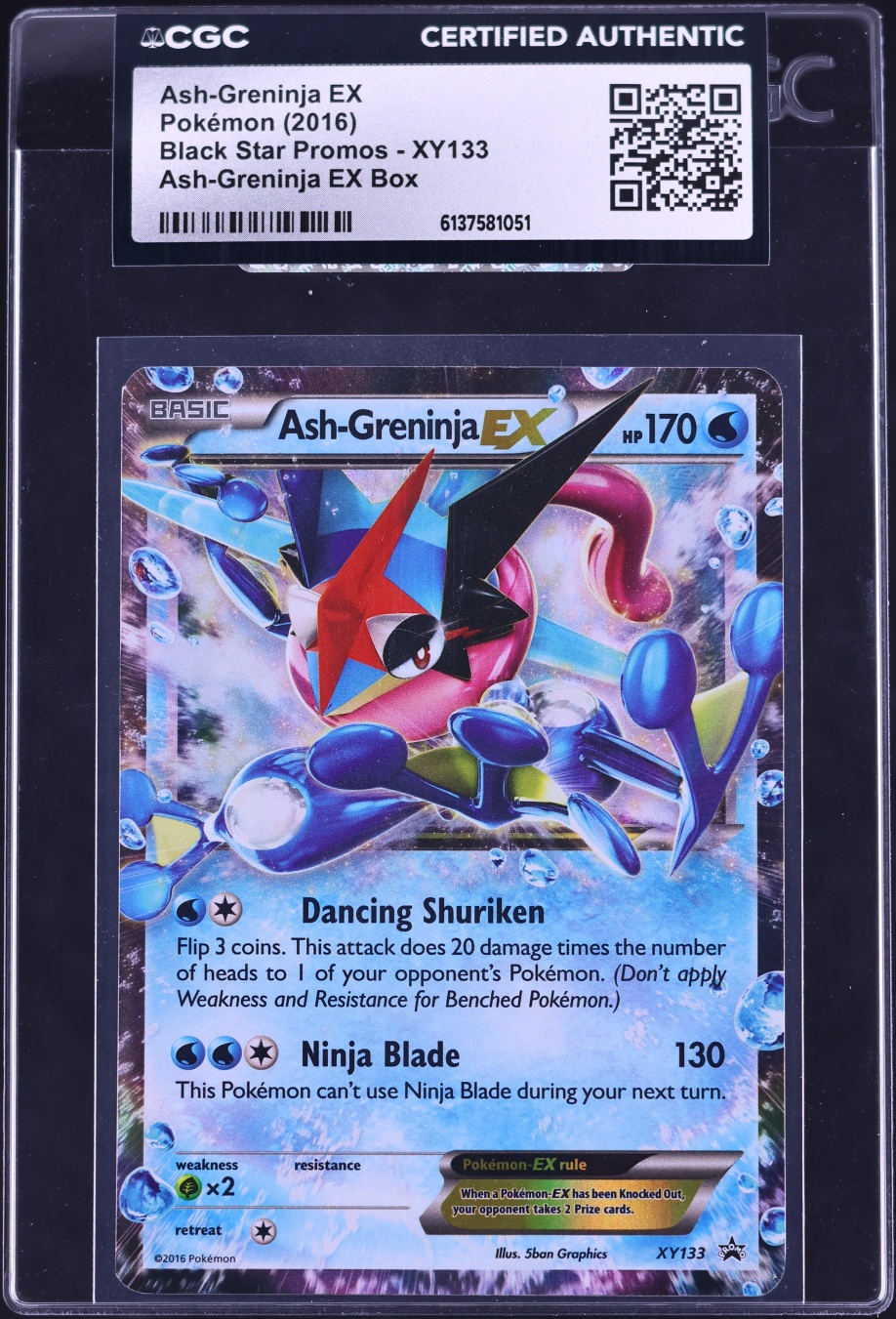 2016 Pokemon XY Black Star Promo Box Ash-Greninja EX #XY133 CGC AUTH