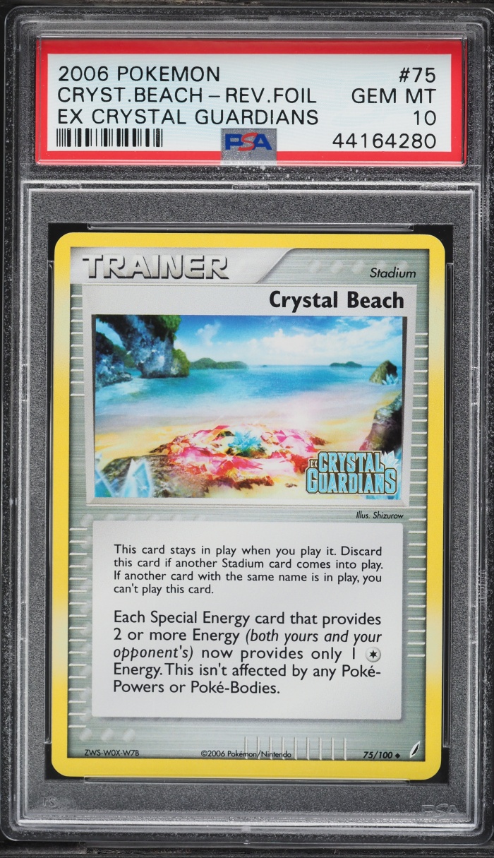 2006 Pokemon EX Crystal Guardians Reverse Holo Crystal Beach #75 PSA 10 GEM MINT