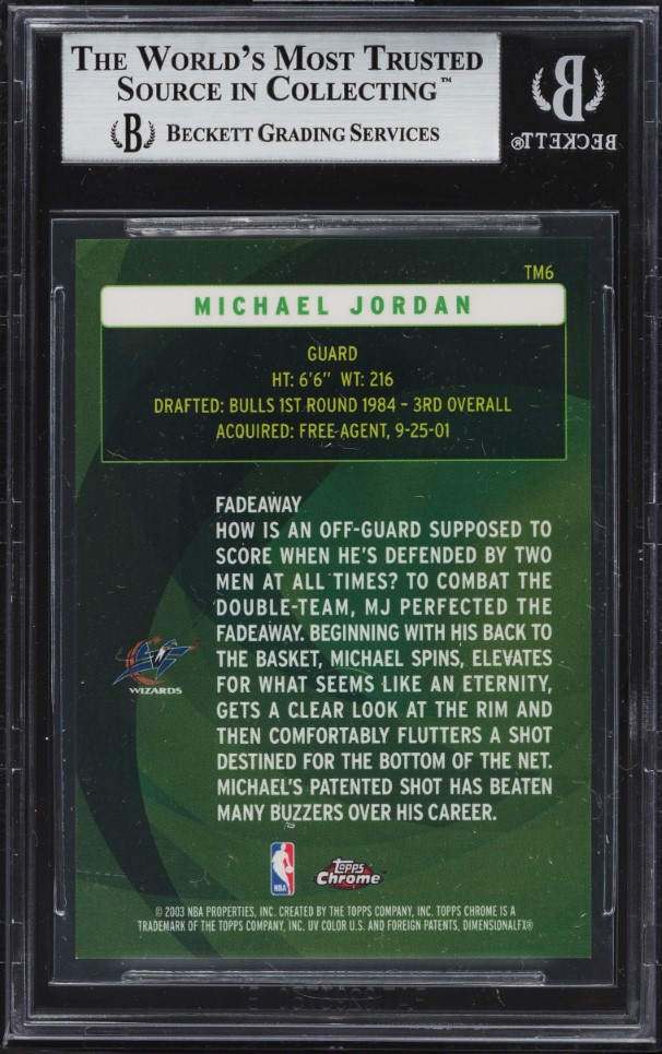 2002 Topps Chrome The Move Michael Jordan #TM6 BGS 9 MINT
