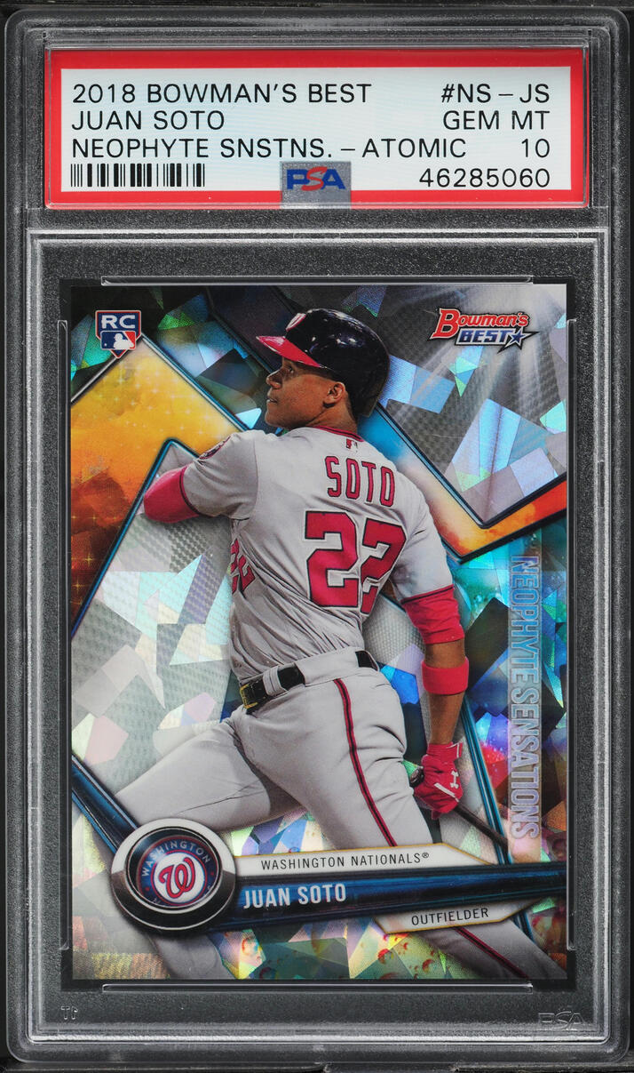 PSA 10 Juan Soto 2017 Bowman Chrome Refractor Rookie Card #BDC-162 - Gem Mint Nationals