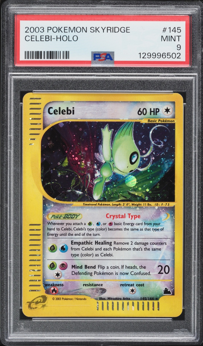 2003 Pokemon Skyridge Holo Crystal Celebi #145 PSA 9 MINT
