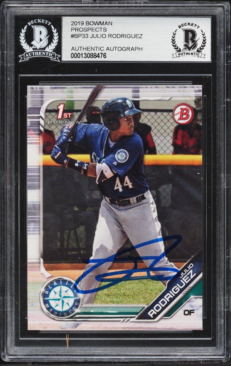 2019 Bowman Julio Rodriguez PROSPECT AUTO #BP-33 BAS BGS AUTH