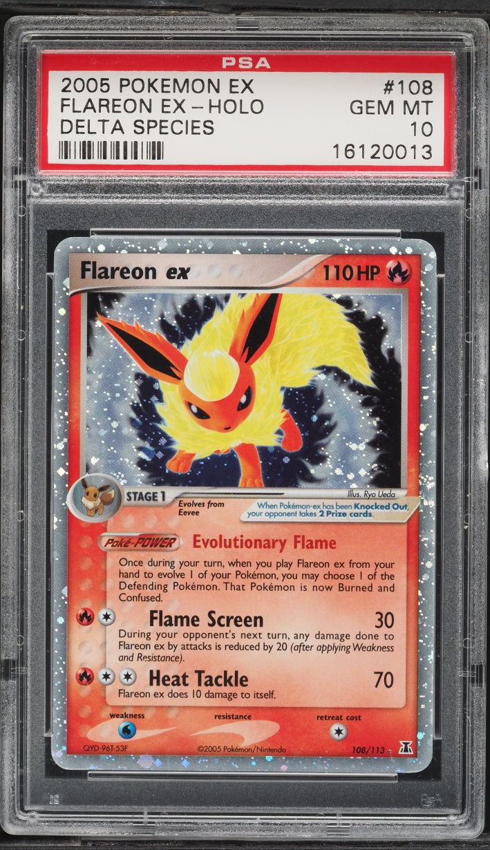 2005 Pokemon EX Delta Species Holo Flareon ex #108 PSA 10 GEM MINT