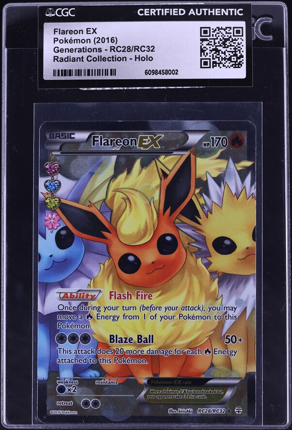 2016 Pokemon XY Generations Radiant Collection Flareon EX #RC6 PSA
