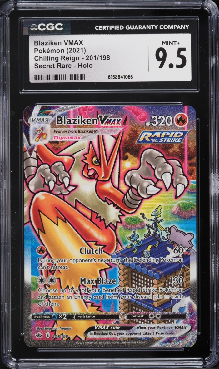 2021 Pokemon Sword & Shield Chilling Reign SEC Blaziken VMAX #201 CGC 9.5 MINT+