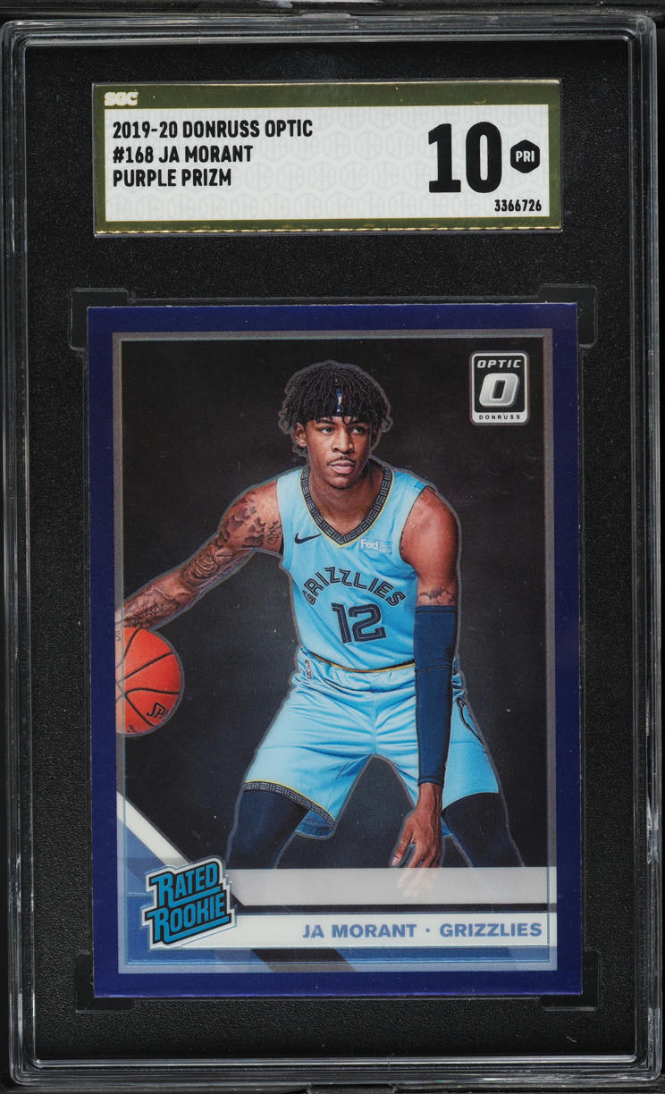 2019 Donruss Optic Purple Prizm Ja Morant ROOKIE #168 SGC 10 PRISTINE, GOLD