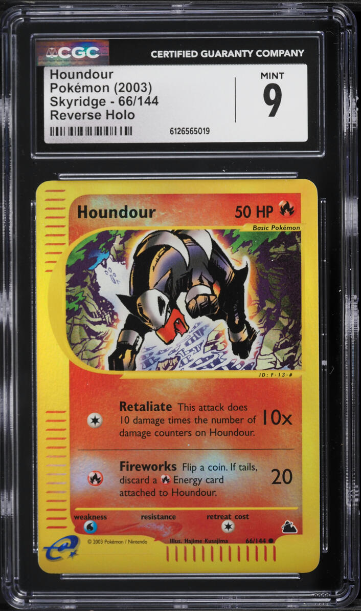 2003 Pokemon Skyridge Reverse Holo Houndour #66 CGC 9 MINT