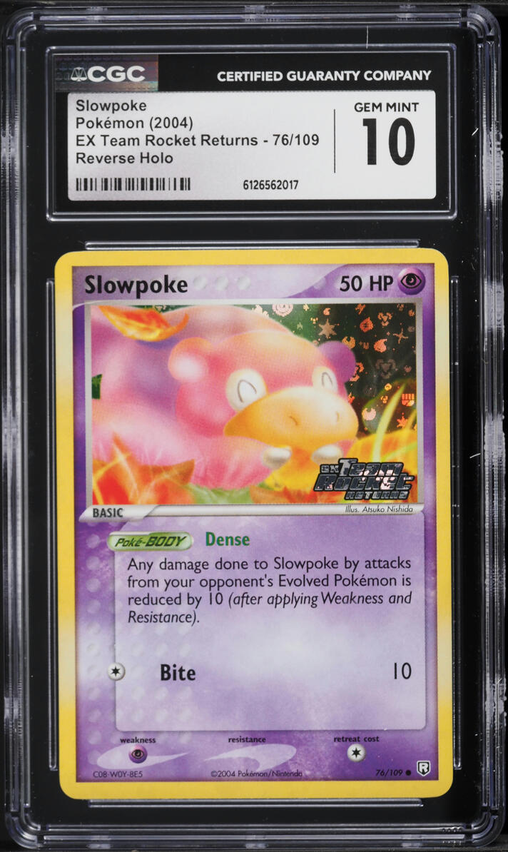 2004 Pokemon EX Team Rocket Returns Reverse Holo Slowpoke #76 CGC 10 GEM MINT