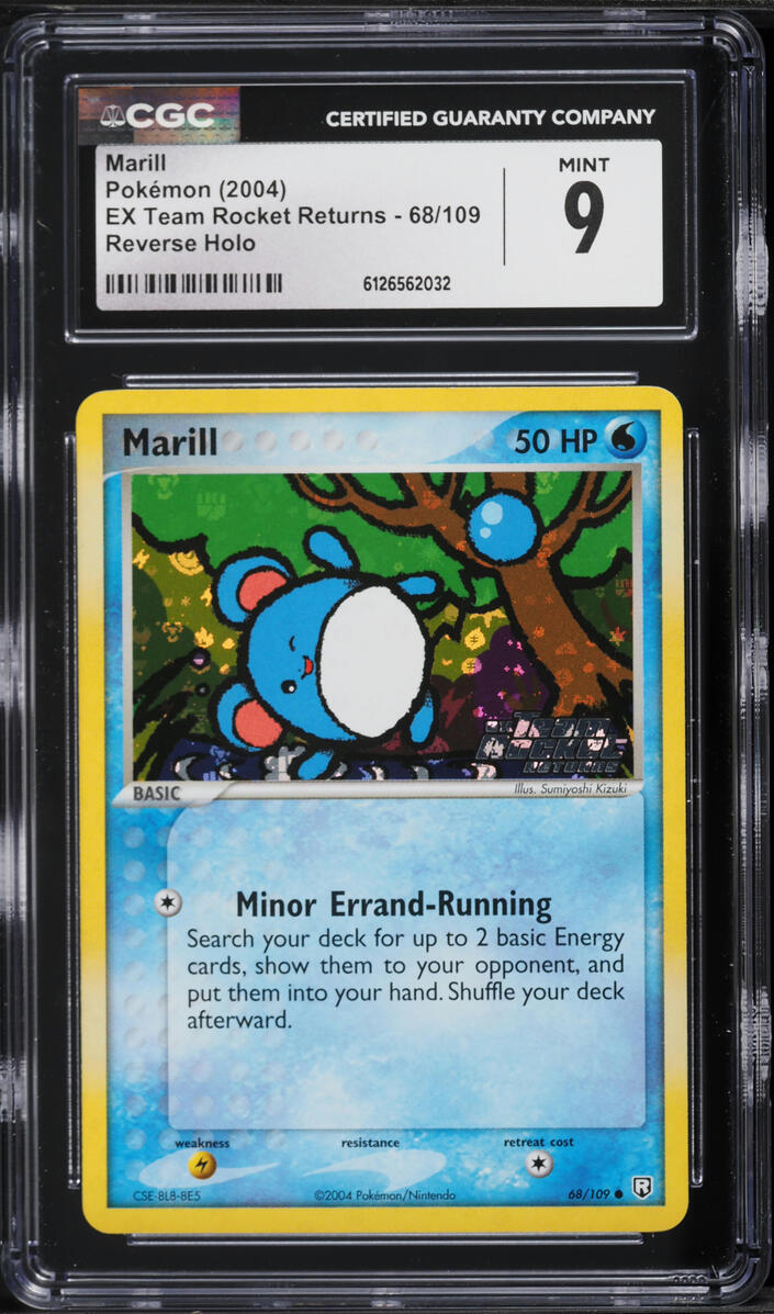 2004 Pokemon EX Team Rocket Returns Reverse Holo Marill #68 CGC 9 MINT
