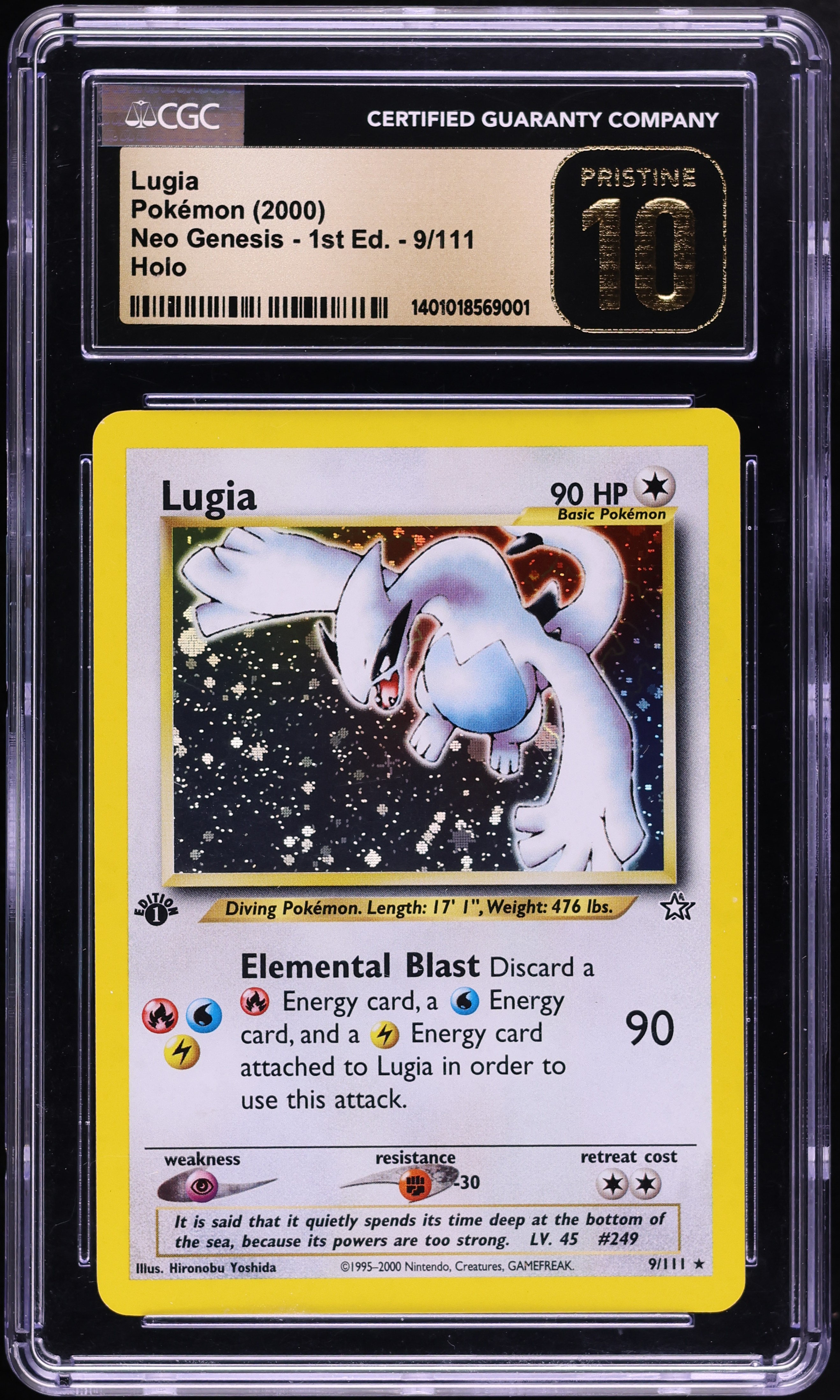 2000 Pokemon Neo Genesis 1st Edition Holo Lugia #9 CGC 10 PRISTINE