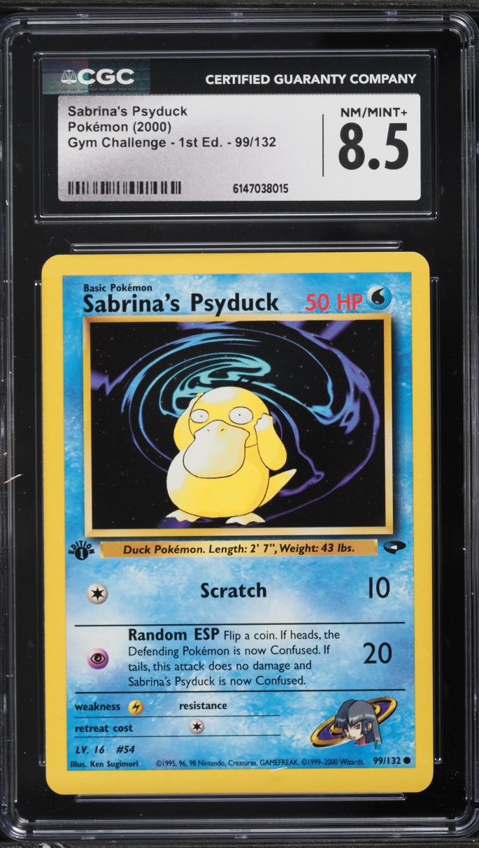 2000 Pokemon Gym Challenge 1st Edition Sabrina's Psyduck #99 CGC 8.5 NM-MT+