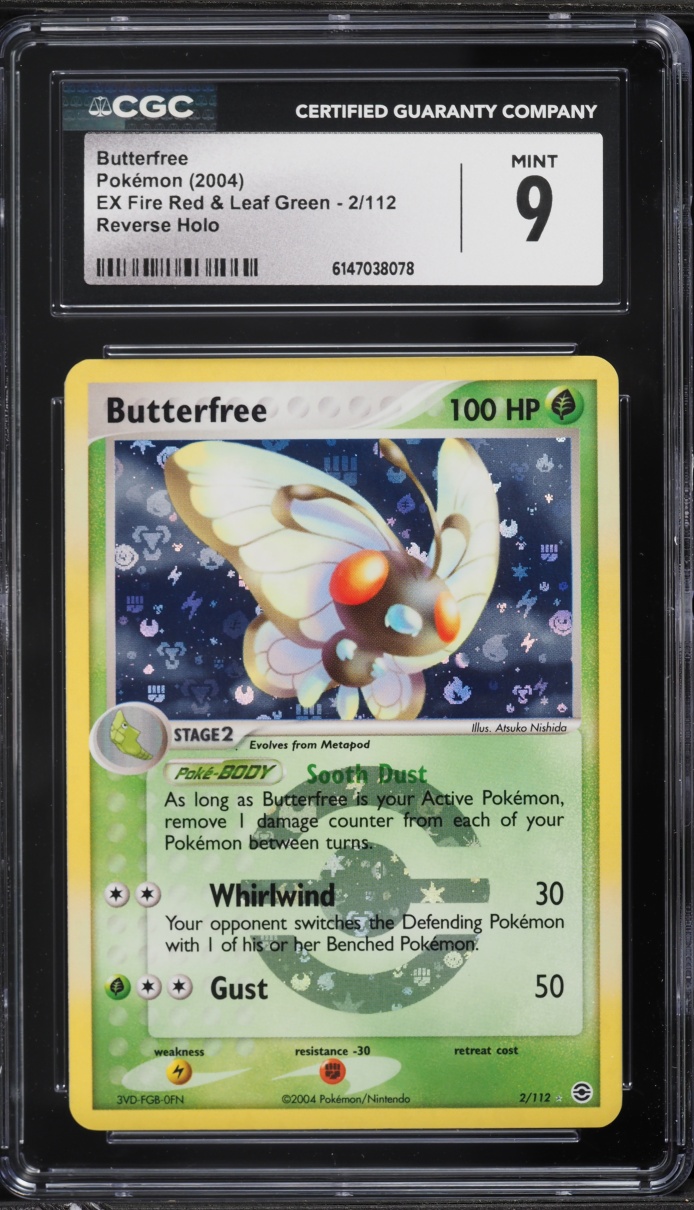 2004 Pokemon EX Fire Red & Leaf Green Reverse Holo Butterfree #2 CGC 9 MINT