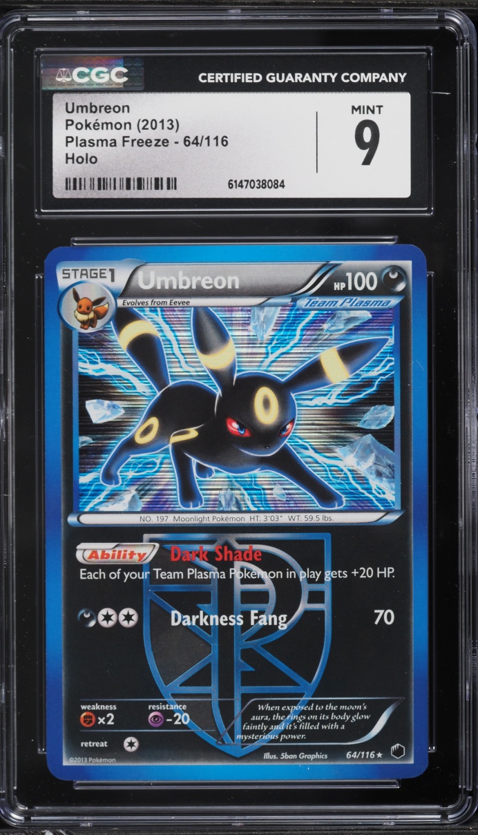 2013 Pokemon Black & White Plasma Freeze Holo Umbreon #64 CGC 9 MINT