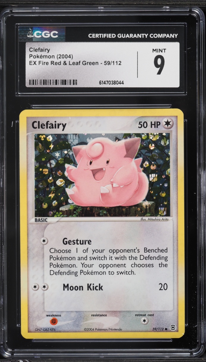 2004 Pokemon EX Fire Red & Leaf Green Reverse Holo Clefairy #59 CGC 9 MINT