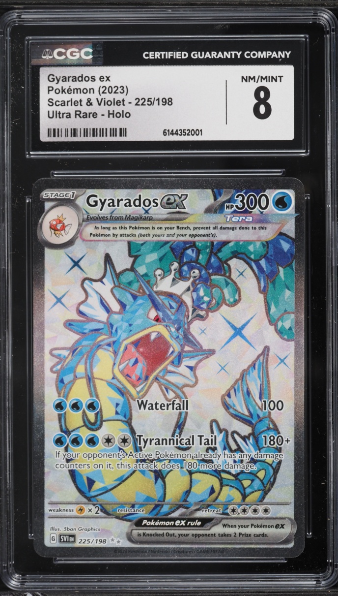 2023 Pokemon Scarlet & Violet Full Art Gyarados ex #225 CGC 8 NM-MT