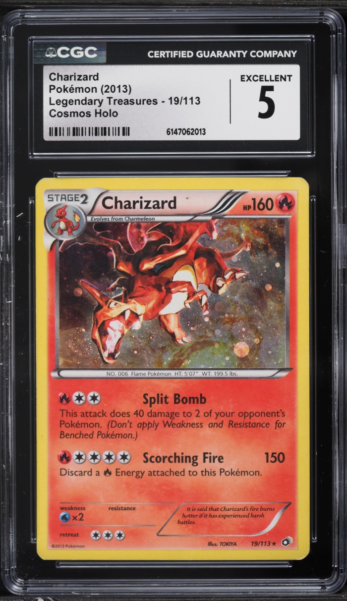 2013 Pokemon Black & White Legendary Treasures Cosmos Holo Charizard #19 CGC 5 EX