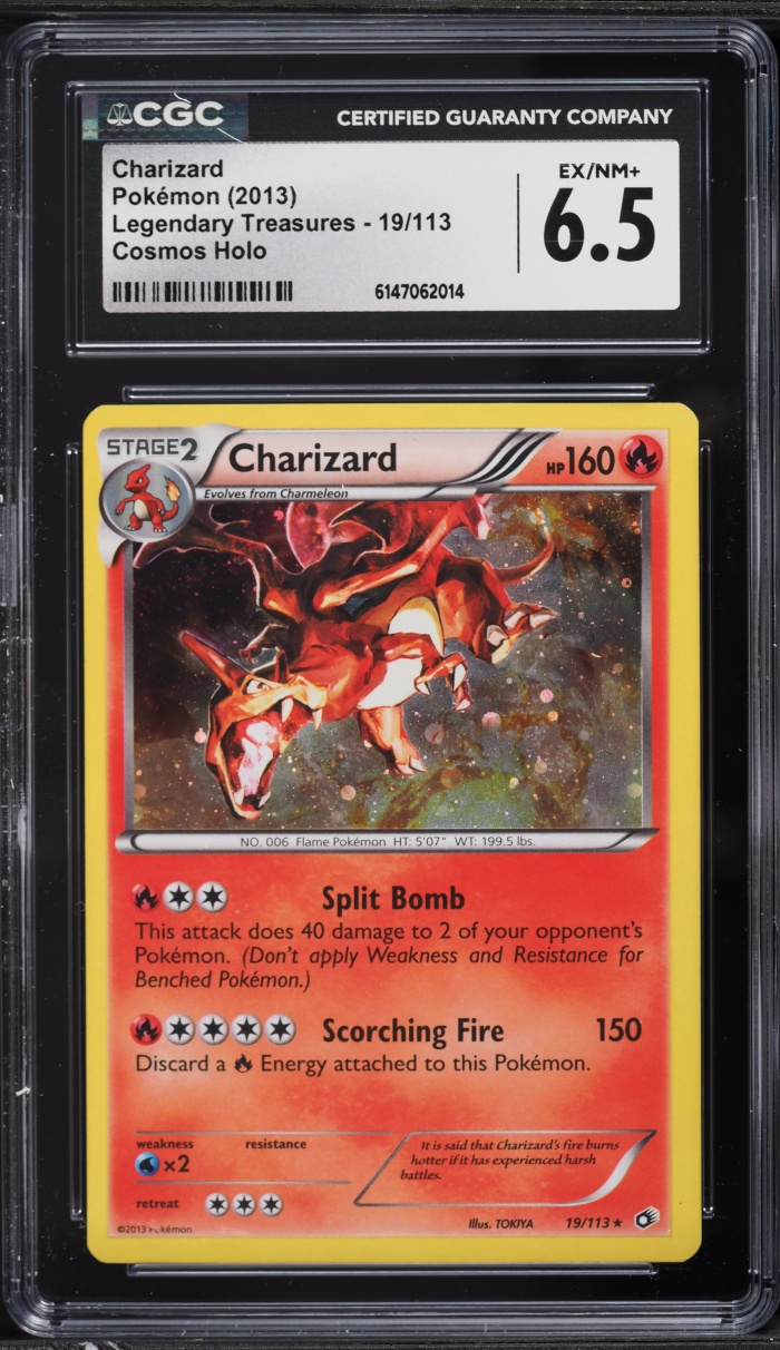2013 Pokemon Black & White Legendary Treasures Cosmos Holo Charizard #19 CGC 6.5 EXMT+