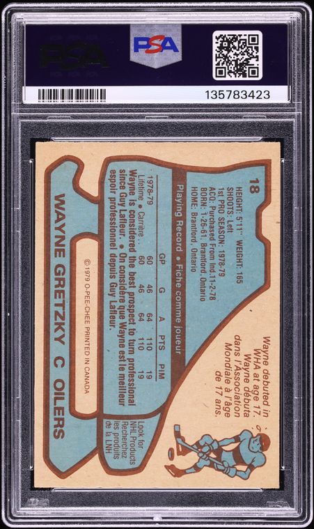 1979 O-Pee-Chee Hockey Wayne Gretzky ROOKIE #18 PSA 8.5 NM-MT+