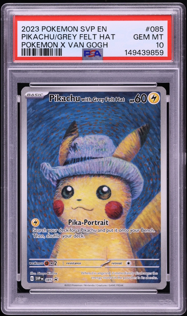 2023 Pokemon SV Promo Van Gogh Full Art Pikachu With Grey Felt Hat #85 PSA 10 GEM MINT