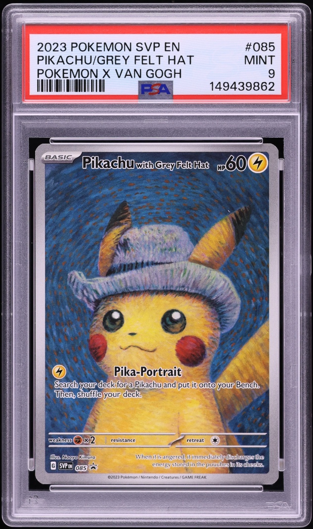 2023 Pokemon SV Promo Van Gogh Full Art Pikachu With Grey Felt Hat #85 PSA 9 MINT