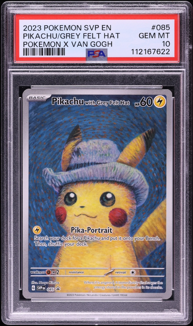 2023 Pokemon Scarlet & Violet Promo Van Gogh Full Art Pikachu With Grey Felt Hat #85 PSA 10 GEM