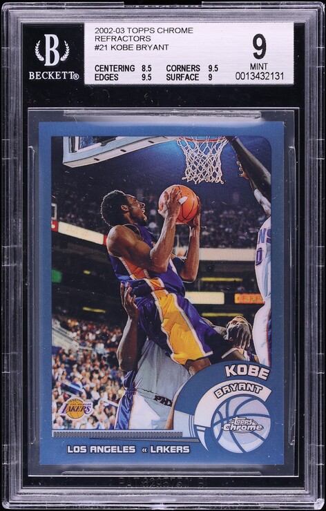 2002 Topps Chrome Refractor Kobe Bryant #21 BGS 9 MINT