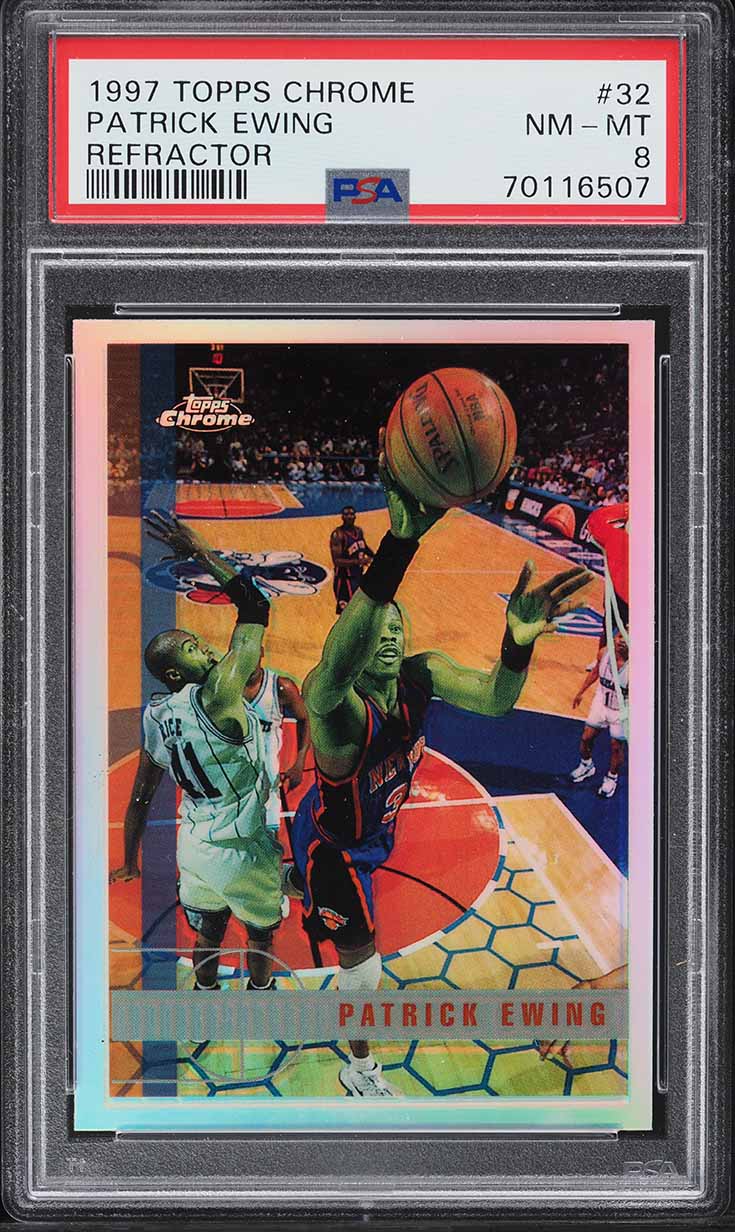 1997 Topps Chrome Refractor Patrick Ewing #32 PSA 8 NM-MT
